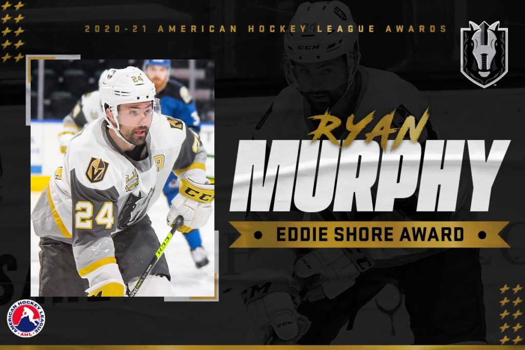 Silver Knights’ Murphy wins Eddie Shore Award