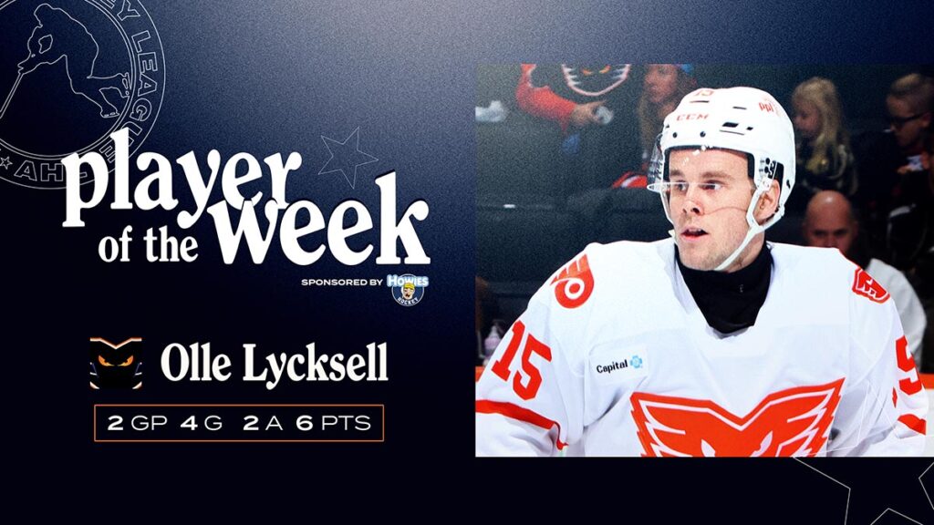 Phantoms’ Lycksell named AHL Player of the Week