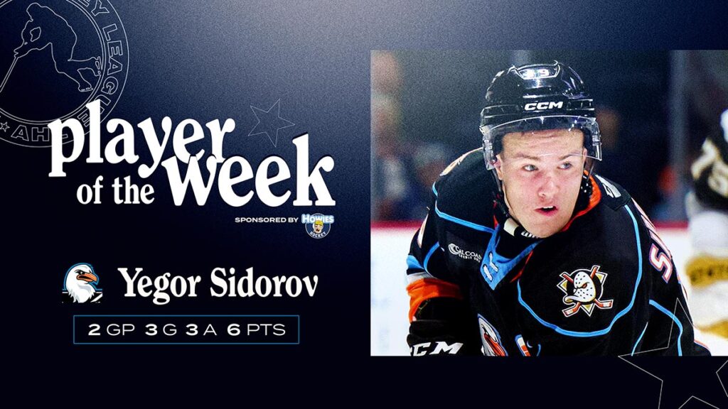 Gulls’ Sidorov named AHL Player of the Week