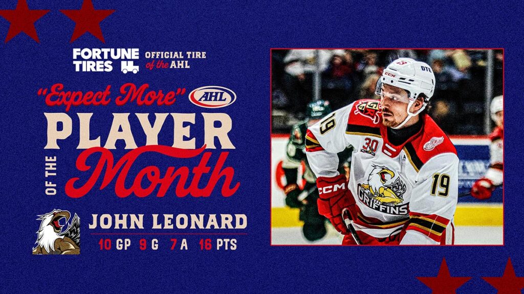 Griffins’ Leonard named Player of the Month for November | TheAHL.com