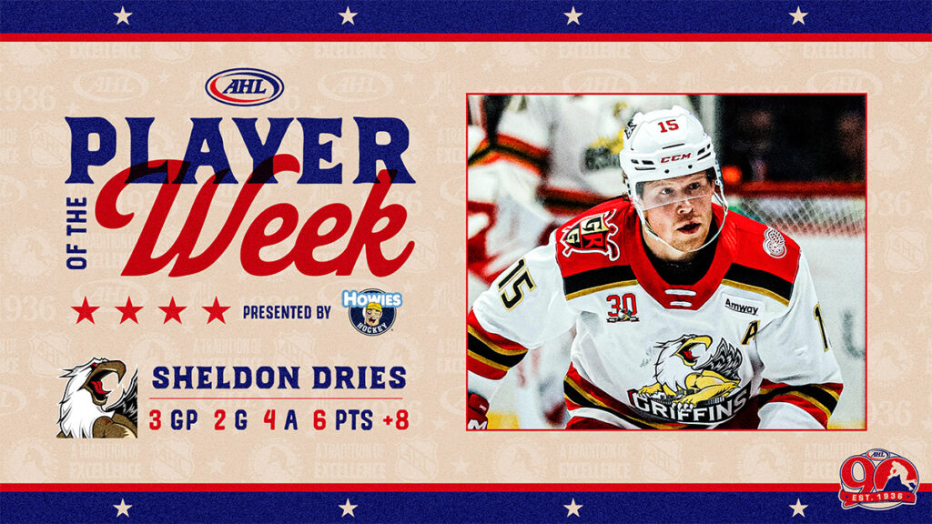 Griffins’ Dries named AHL Player of the Week | TheAHL.com