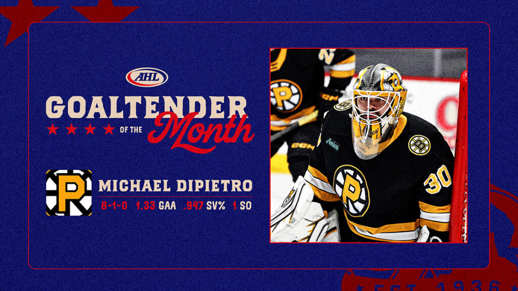 Bruins’ DiPietro named AHL Goaltender of the Month for January | TheAHL.com
